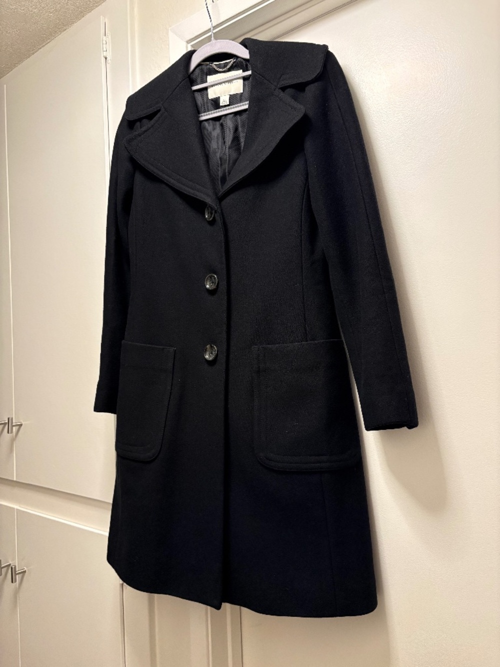 Banana Republic wool blend pea coat - black - size XS